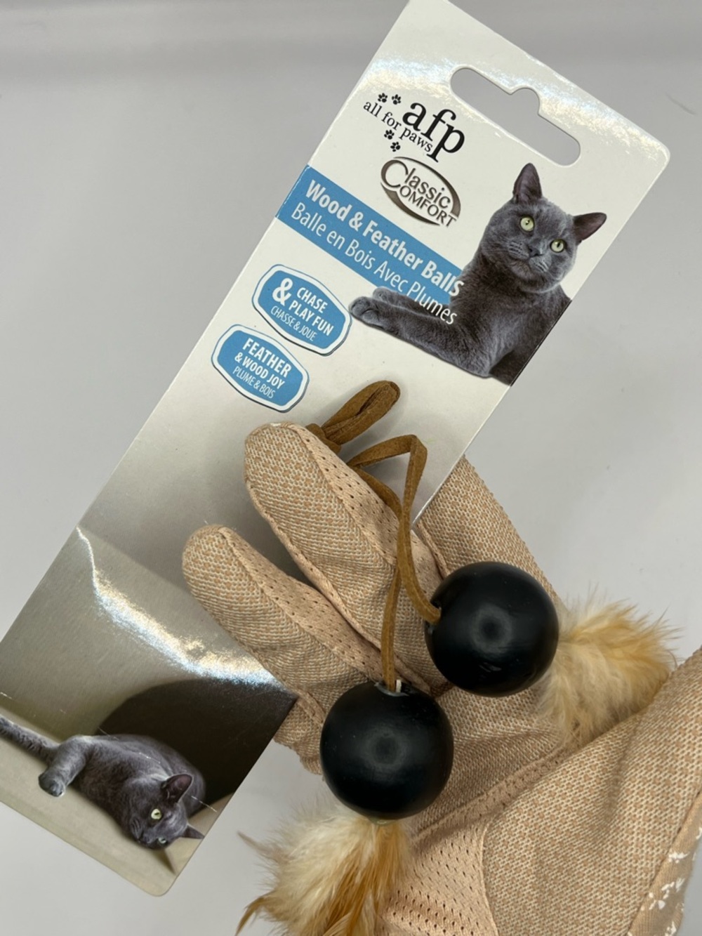 Wood and Feather Cat Toy